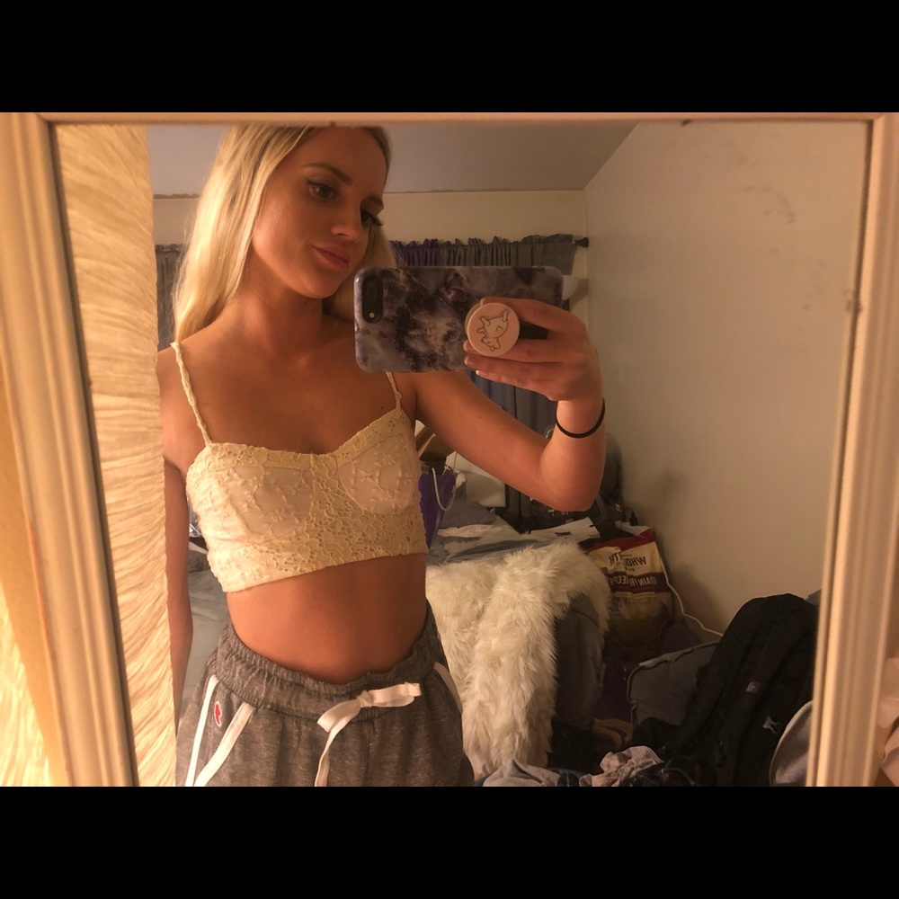 Off white lace bralette